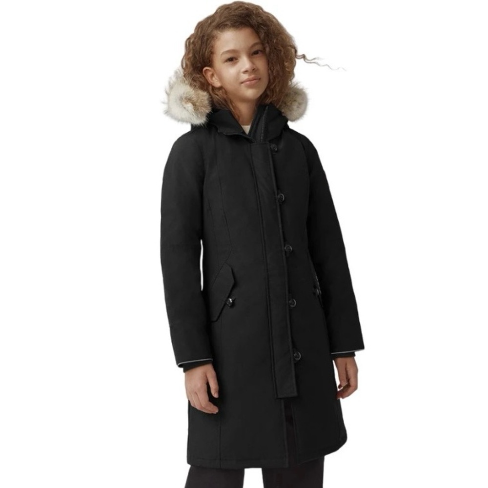 Canada Goose Brittania Black Parka With Fur for Girls